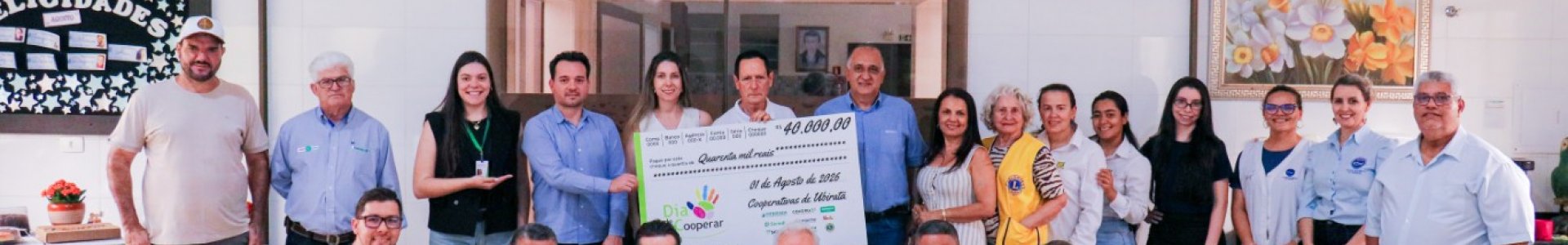 Cooperativismo e solidariedade garantem R$ 40 mil ao Lar dos Velhinhos