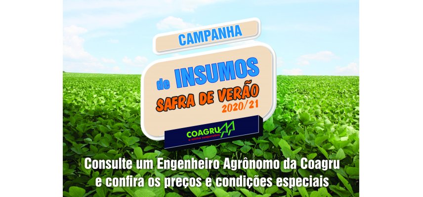 COAGRU INICIA CAMPANHA DE FORNECIMENTO DE INSUMOS PARA SAFRA DE VERÃO 2020/2021