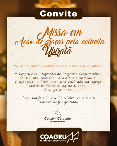 Missa em A&ccedil;&atilde;o de Gra&ccedil;as Pela Colheita em Ubirat&atilde;